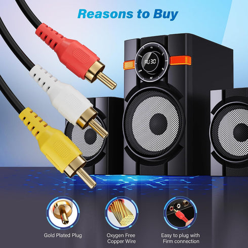3.5mm 4 1/8 3 MP3,DVD,Tablets,Speakers, Adoreen to RCA Camcorder Handycam Audio Video Output Cable Ft, TRRS to RCA