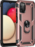 Military Grade Drop Impact Samsung Galaxy A03S Case - 360 Metal Rotating Ring Kickstand Holder Heavy Duty Case