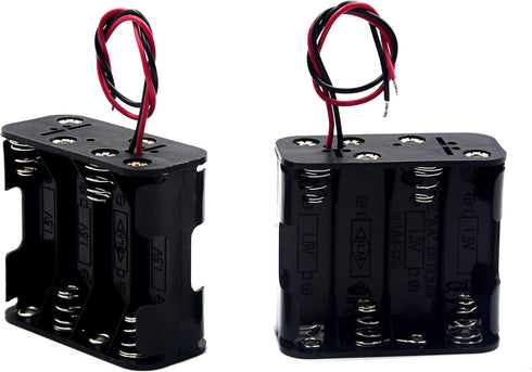 LampVPath (Pack of 2 8 AA Battery Holder, 12V Battery Holder with Leads-Double