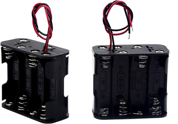 LampVPath (Pack of 2 8 AA Battery Holder, 12V Battery Holder with Leads-Double