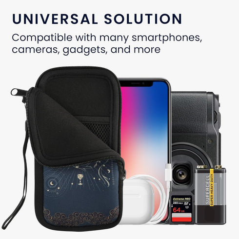 kwmobile Neoprene Sleeve for Smartphone Size XL - 6.7/6.8" Shock Absorbing Pouch Case - Protective Phone Bag