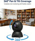 YYSY 2K 2.4/5GHz 360 Indoor Security Camera for Home Security, Dual-Band WiFi Baby Monitor with Phone App, PTZ Dog
