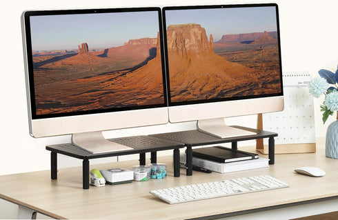 VONDETYR Monitor Stand for Desk Monitor Riser, Adjustable Laptop Riser, Desk Organizer Desktop