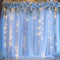 Suppromo 10ft x 10ft Baby Blue Tulle Photo Backdrop Curtain with Lights String