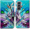 Cute Dragonfly Leather Flip Phone Case for Galaxy S21 Plus 5G - Wallet Cover with Card Slot and Kickstand