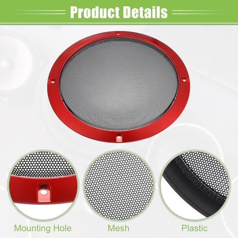 ACROPIX Universal 8" Car Speaker Grills Cover, Round Mesh Protector Case with Mounting Screws - Pack of 2
