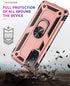 ADDIT Samsung S20 FE Case, Heavy Duty Military Grade with Kickstand Ring & Magnet Car Mount - Rose Gold