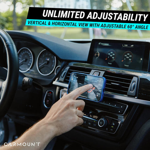 Magnetic Phone Car Holder 2 Pack, Adjustable Mount F1 Version, Ultra Strong 8X N52 Magnets, 360° Rotation