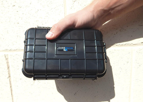 CASEMATIX 8" Waterproof Small Hard Case with Customizable Foam for Portable Electronics, Tools, and Accessories