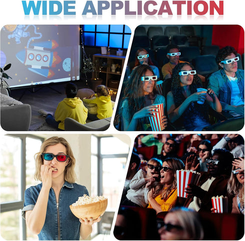 3D 3D MECCANIXITY Polarized Clip-on Glasses, Passive Circular Viewing Glasses Frame for Anaglyph Movies Theater Games