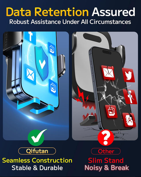 Qifutan Dash Mounted Holders Phone Holders for Your Car Phone Mount for Car Windshield Dashboard Air Vent Universal