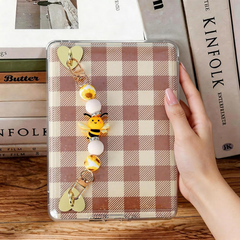Silicone Beaded Strap for Kindle Charm - Cute Bee Style Hand Strap Bracelet Grip Chain for E-Reader, Bookish Gift