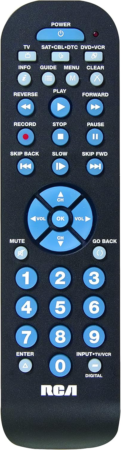 RCA Platinum Pro Universal Remote Control - 3-Device, Easy Setup, Long Range IR