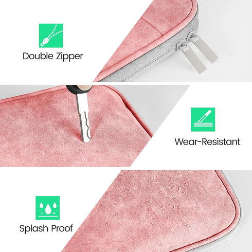 DTTO Tablet Sleeve Bag for New 13 Inch iPad Pro M4/iPad Air M2 2024, Waterproof Travel Case Bag, Pink