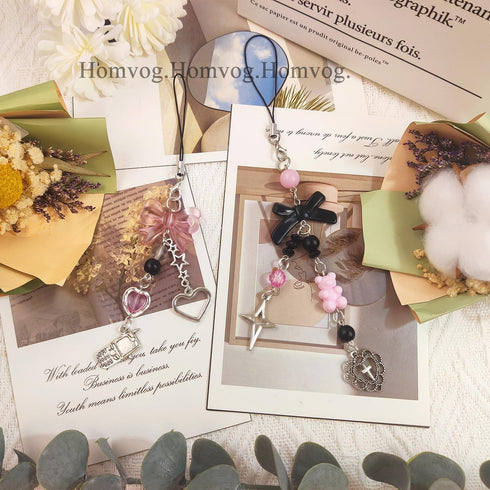 cioatu 1-4PCS Y2K Y2K Cute Phone Charms Aesthetic Cell Phone Charms Strap Strawberry Butterfly Star PhoneCharm