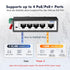 YuLinca 5 Port Mini PoE+ Industrial DIN-Rail Switch, 4 Ports PoE+ and 1 Uplink, 10/100Mbps Fast Ethernet - Unmanaged