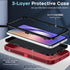 LeYi Samsung A54 5G Case with 2 PCS Screen Protector, Heavy Duty 3 in 1 Military Grade Shockproof Cover (Red+Black)
