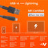 Ventev Flat 6ft iPhone Charger USB-A to Apple Lightning Cable, MFi Certified Fast Charger Cord, 35X Stronger,