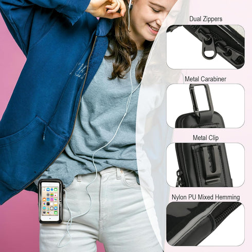 TXEsign 7th/6th/5th 5/5s/5c, MP3 MP4 (1 Pack) Travel Carrying Case Bag with Clear Window for iPod Touch Gen and iPhone