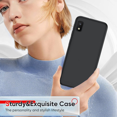 LeYi Samsung Galaxy A10e Phone Case with 2 Pack Tempered Glass Screen Protector, Liquid Silicone Slim Gel Rubber Cover