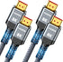 Highwings 8K 2.1 HDMI Cable 3.3FT/1M 2-Pack, 48Gbps High Speed HDMI Braided