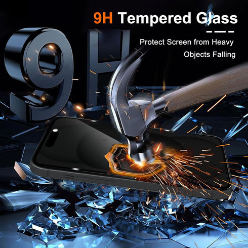 2+2 Pack Privacy Screen Protector and Camera Lens Protector for Samsung Galaxy S24, 9H Hardness, HD Tempered Glass Film