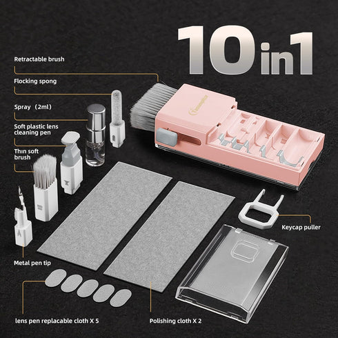 Laptop Screen Keyboard Cleaner Kit, Electronics Lens Cleaning Tool for MacBook, iPad, iPhone Pro, Compact Design