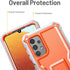 FITO Dual Layer Shockproof Case for Samsung Galaxy A32 5G, with Screen Protector, Built-in Kickstand, Orange