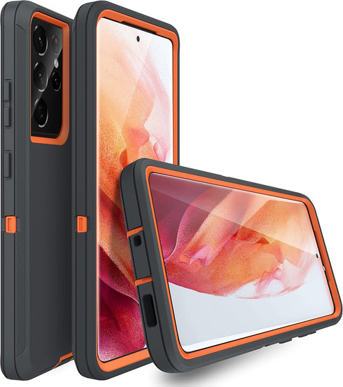 MXX Case for Galaxy S21 Ultra, 3-Layer Heavy Duty Body Bumper Cover, Shock Protection for Samsung Galaxy S21 Ultra 5G