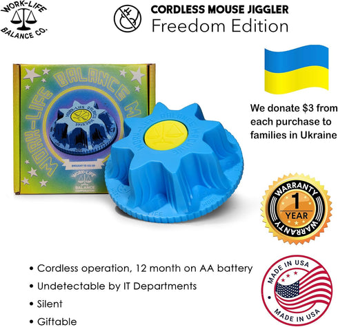 Mechanical Mouse Jiggler - Undetectable Device, Keeps Mouse Moving and Computer Awake, Cordless, Wireless