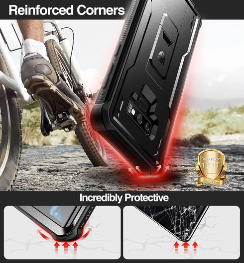 Dexnor Full Body Case for Samsung Galaxy Note 9, Built-in Screen Protector and Kickstand, Heavy Duty Shockproof Cover,