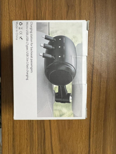 OHLPRO 3 in 1 Multi Car Backseat Charging Station Box Compatible with iPhone, Samsung, Uber, Lyft, Turo