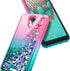 NZND Case for Cricket Icon 2 (2020) U325AC, Glitter Liquid Floating Waterfall Phone Case with Tempered Glass Protector