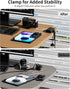 HOPOW 4 4 (2 10Ft 2.75" Desk Clamp Power Strip, Desktop Mount Charging Station with Outlets USB Ports USB C), Under
