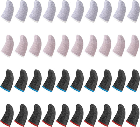 Geyoga 40 Pieces Gaming Finger Sleeve - Thumb Sleeves Mobile Gaming Finger Protectors in Mixed Colors
