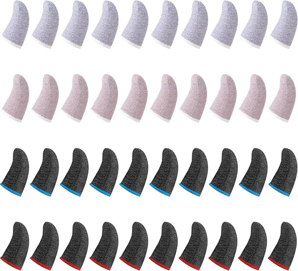 Geyoga 40 Pieces Gaming Finger Sleeve - Thumb Sleeves Mobile Gaming Finger Protectors in Mixed Colors
