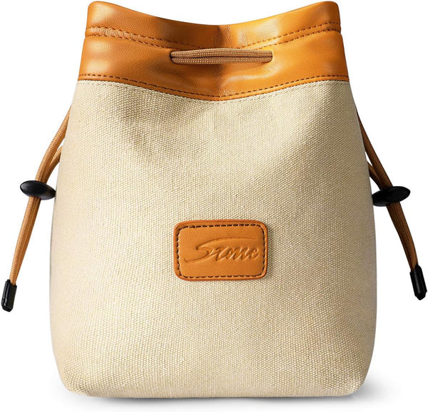 S-ZONE Soft Camera Bag with DSLR Insert - Drawstring Lens Case for Canon Nikon Sony