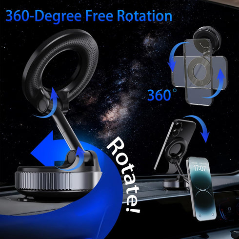 wofoboxair 2026 360 96LBS Upgraded Vacuum Magnetic Car Phone Holder Reinforced Ultra Suction Cup Phone Mount