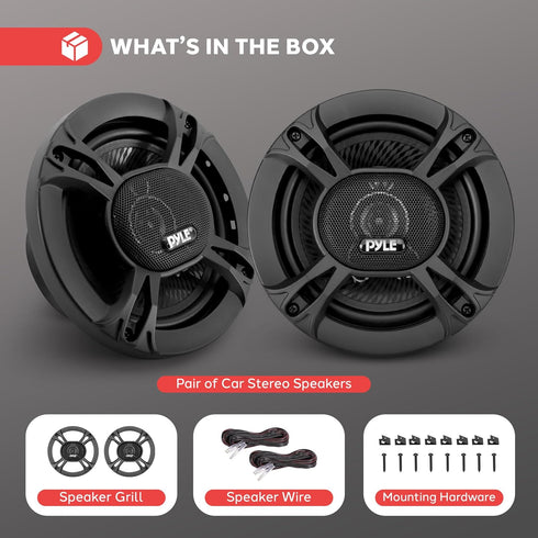 Pyle 3-Way Universal Car Stereo Speakers, 300W 6.5” Triaxial Loud Pro Audio, OEM Quick Replacement, Pair, Black
