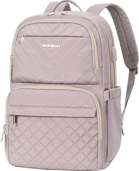 EMPSIGN Laptop Backpack Purse for Women and Men with USB Charging Port,