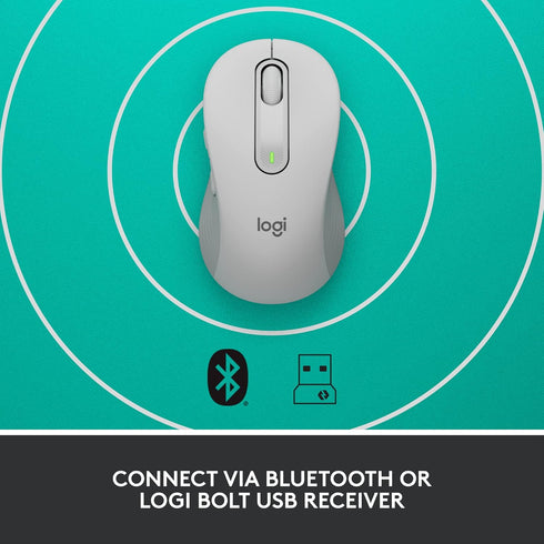 Logitech Signature M650 L Full Size Wireless Mouse, Silent Clicks, Customizable, for PC/Mac/Chromebook