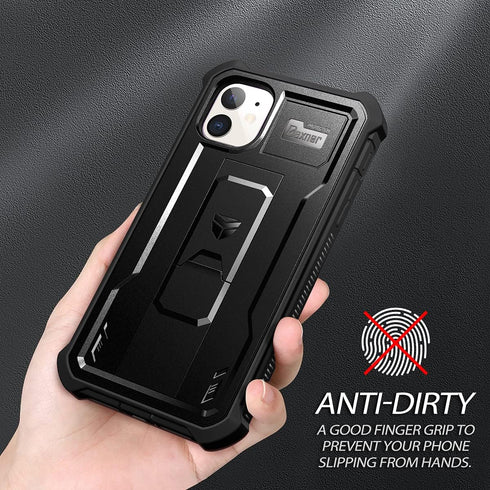 Dexnor iPhone 11 Case, Heavy Duty Military Grade Protection with Built-in Screen Protector and Kickstand, 6.1 inch