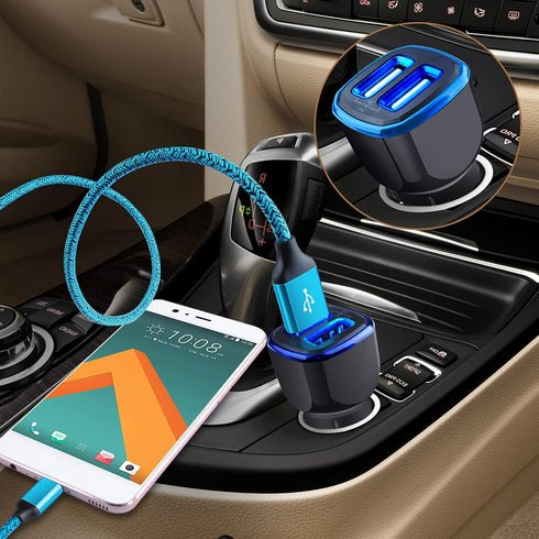 Android Phone Car Charger 12 Volt USB Outlet Adapter, Dual 2.4A Cigarette Lighter Charger for Samsung Galaxy, iPhone