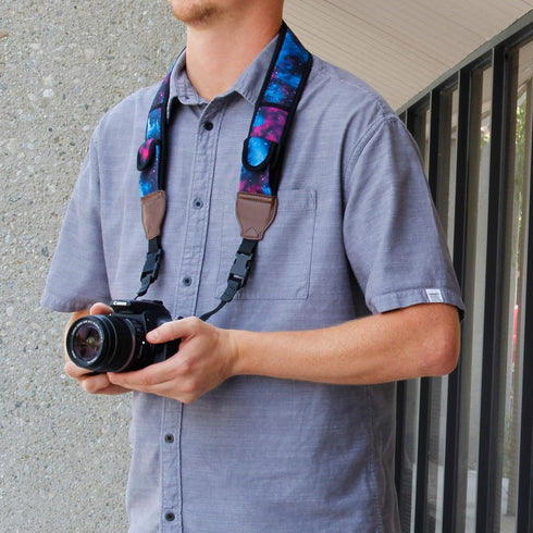 USA GEAR TrueSHOT Neck Strap, Neoprene Camera Straps with Accessory Pocket, Compatible with Canon, Nikon, Sony