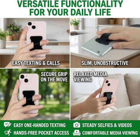 WUOJI 2Pack Universal Phone Grip for Smartphones - Phone Holder for Hand for Back of Phone - Wireless Charging