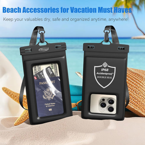 AiRunTech Floating Waterproof Phone Pouch with Lanyard, Waterproof Case for iPhone 16 15 14 13 12 Pro Max