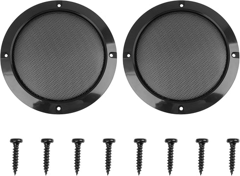 X AUTOHAUX 2pcs Black Grill Cover 5inch Mesh Protector for Car Speaker Woofer Subwoofer