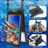 Double Space Waterproof Phone Pouch Case Compatible for Samsung Galaxy S24 S23 S22 S21 S20 S10 Note 20/10/9 up to 7", Cellphone Case Dry Bag Vacation Beach Essentials - 2 Pack(Black + Black)