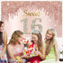 Sweet 16th Birthday Banner Backdrop Decorations for Girls, Rose Gold 16 Birthday Party Sign Supplies, Pink Poster Decor