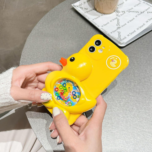 LMA Funny Phone Case for iPhone 13 Pro, Cute 3D Duck Games Soft Silicone Play Case for Teens - Yellow